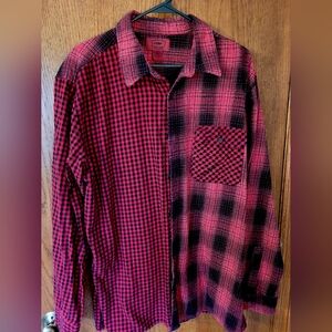Men's Red Checkered Flannel Shirt